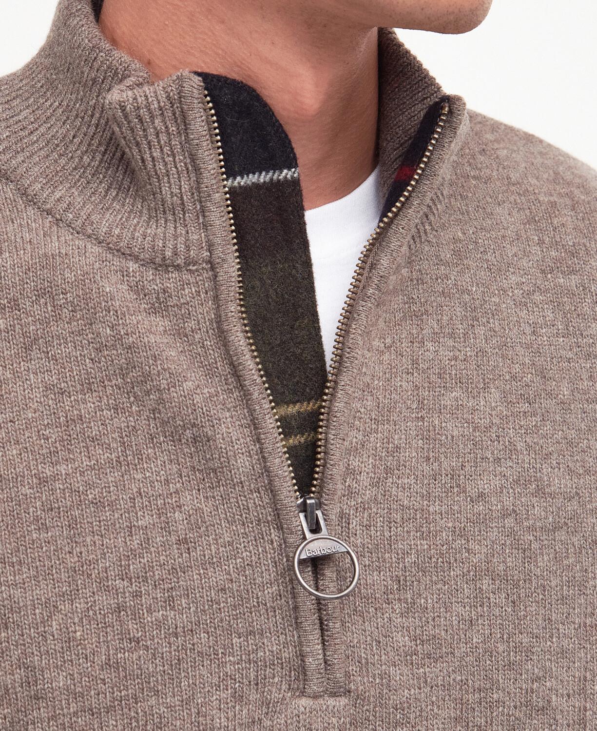 Barbour Holden Half Zip Knitted Kazak OL76 Military Marl