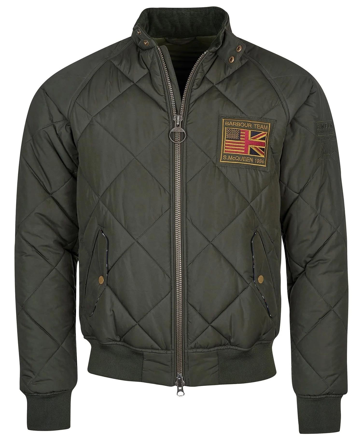 希少 Barbour International steve mcqeen Barbour Int. Steve Mcqueen Kapitone Ceket Sage