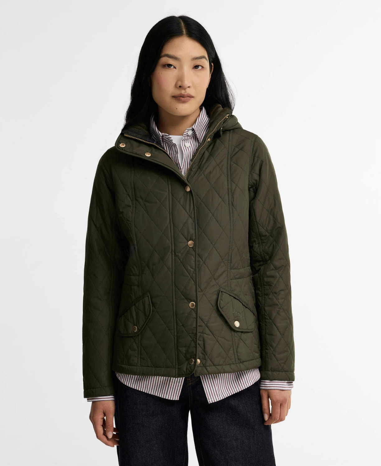 Barbour Kadın Millfire Quilt Kapitone Ceket GN92 Olive-Classic