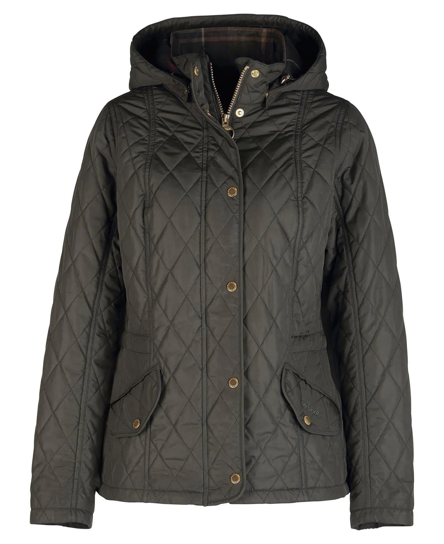 Barbour Kadın Millfire Quilt Kapitone Ceket GN92 Olive-Classic