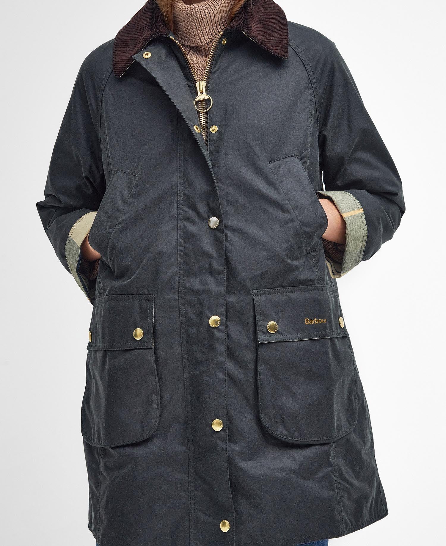 Barbour Long Beadnell Yağlı Ceket SG51 Sage-Ancient