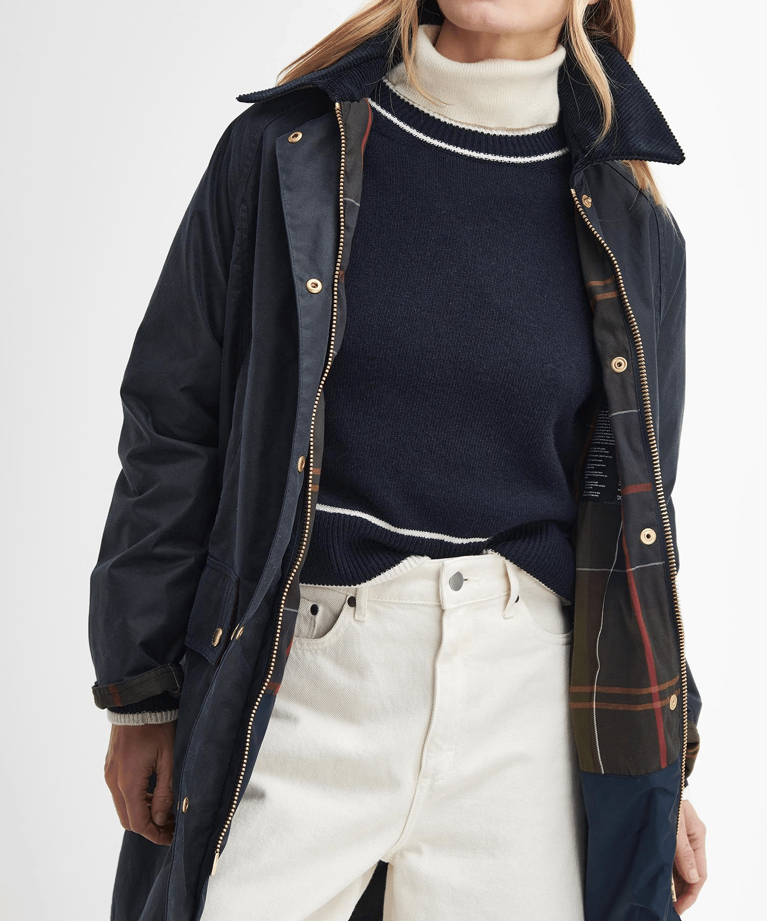 Barbour Long Beadnell Yağlı Ceket NY92 Navy