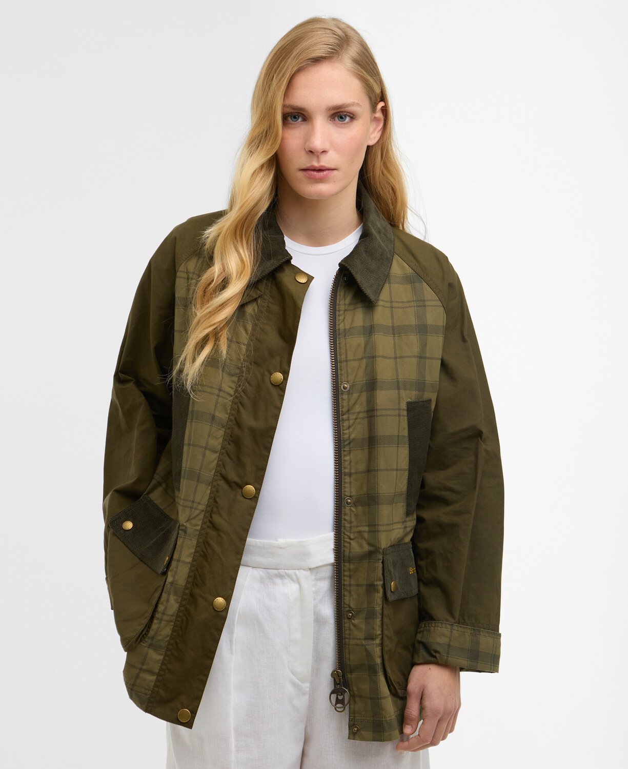 Barbour Modern Tartan Beadnell Casual Ceket OL32 Dusky Green