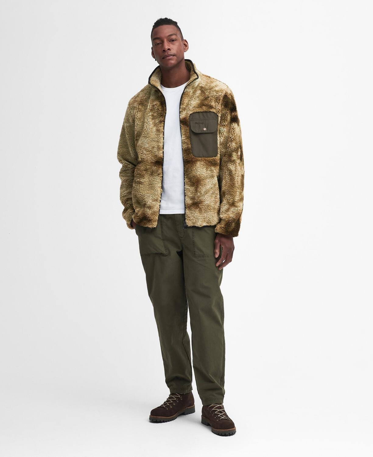 Barbour Moor Tie Dye Polar Ceket OL51 Khaki Print