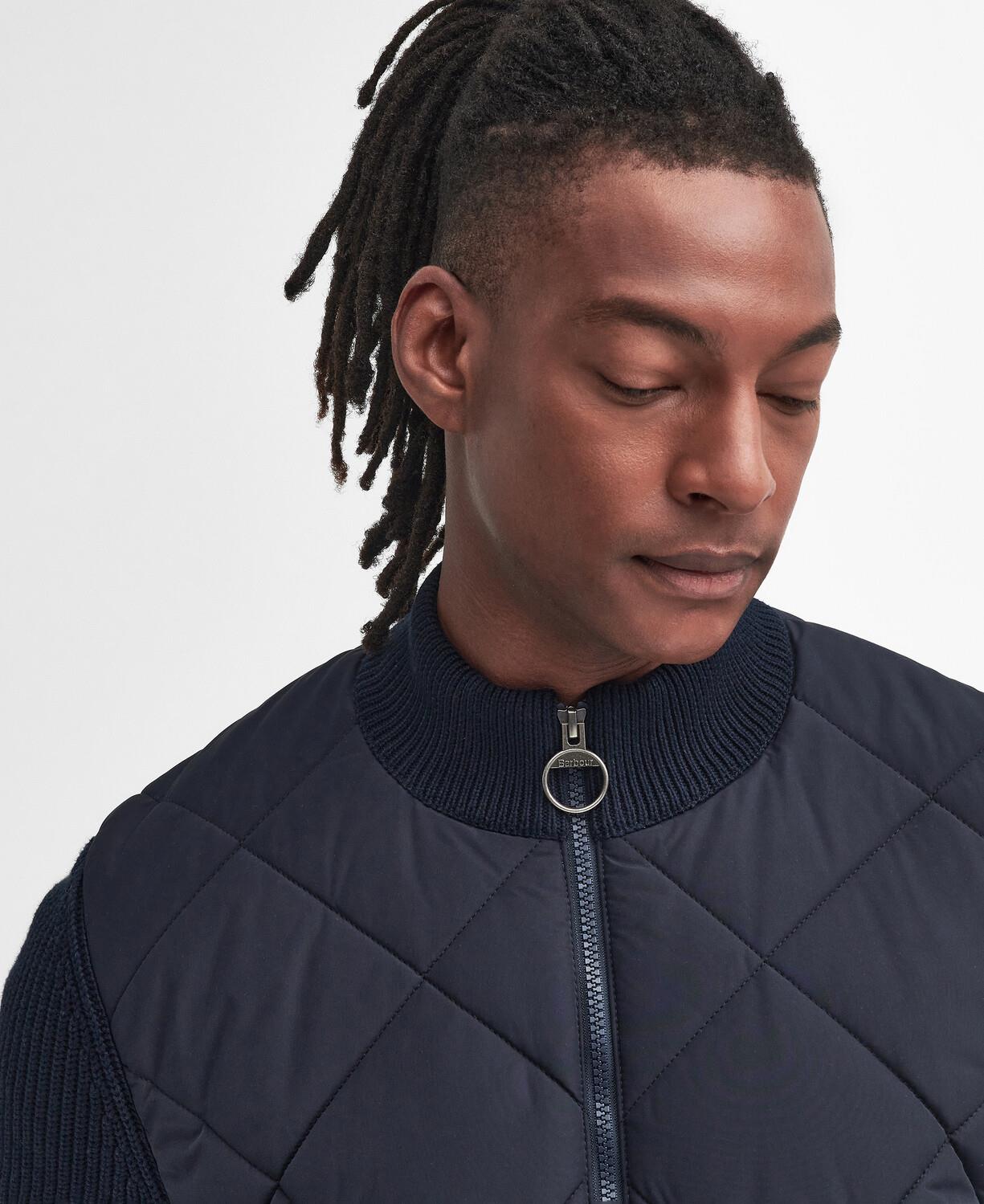 Barbour Newland Zip Through Knitted Jumper Kazak NY91 Navy