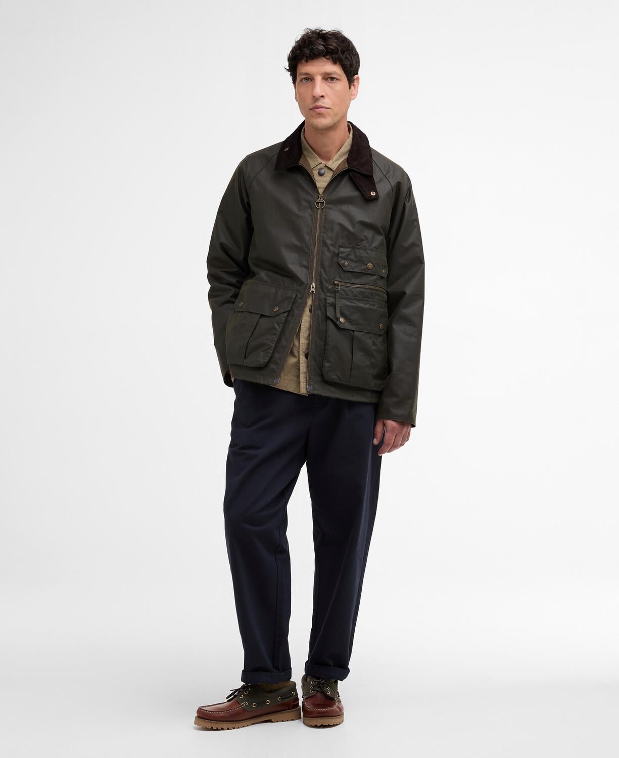Barbour Re-Engineered Blackett Spey Yağlı Ceket OL99 Archive Olive