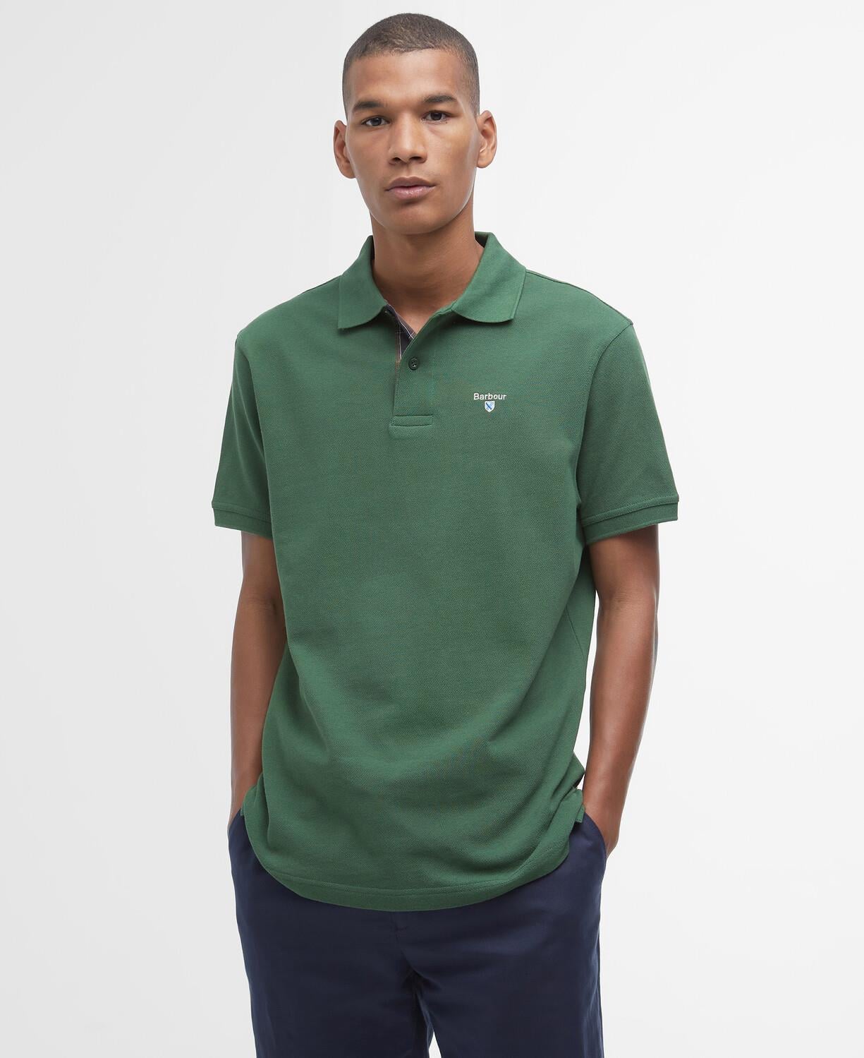 Barbour Tartan Pique Polo Yaka OL72 Olive