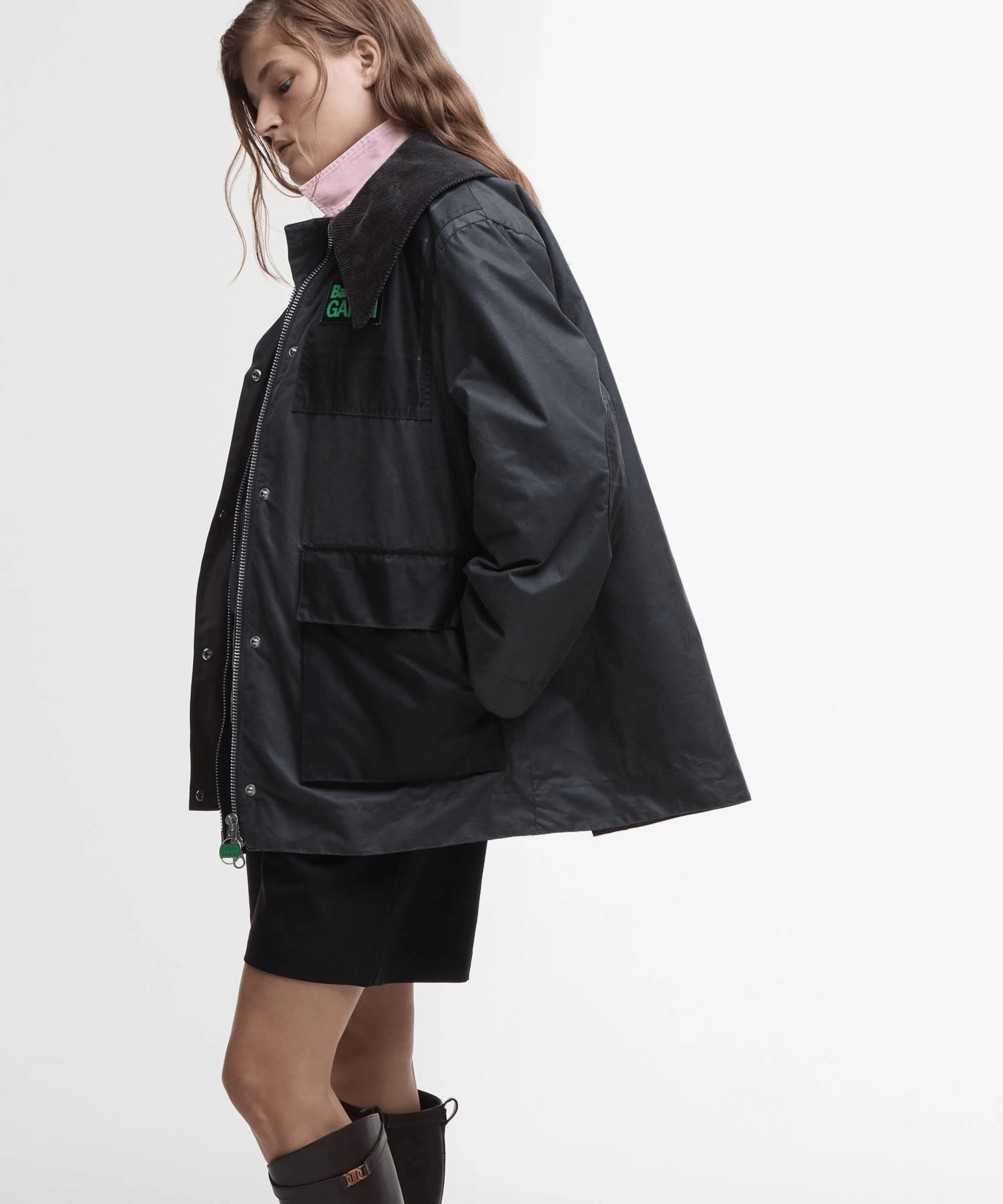 Barbour x GANNI Yağlı Duffle Ceket CH71 Charcoal-Winter-Modern
