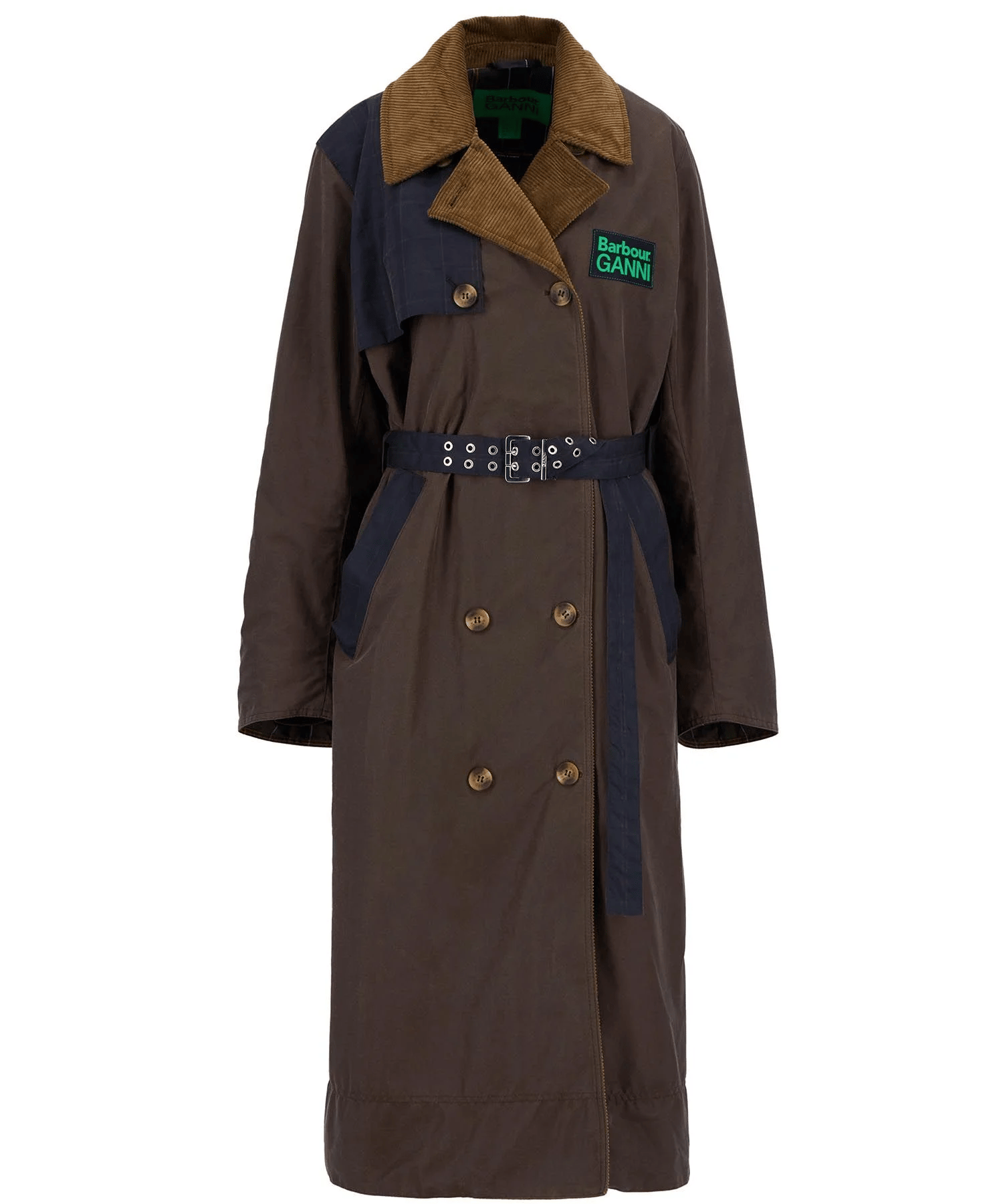 Barbour x GANNI Yağlı Trench Ceket BR51 Bark