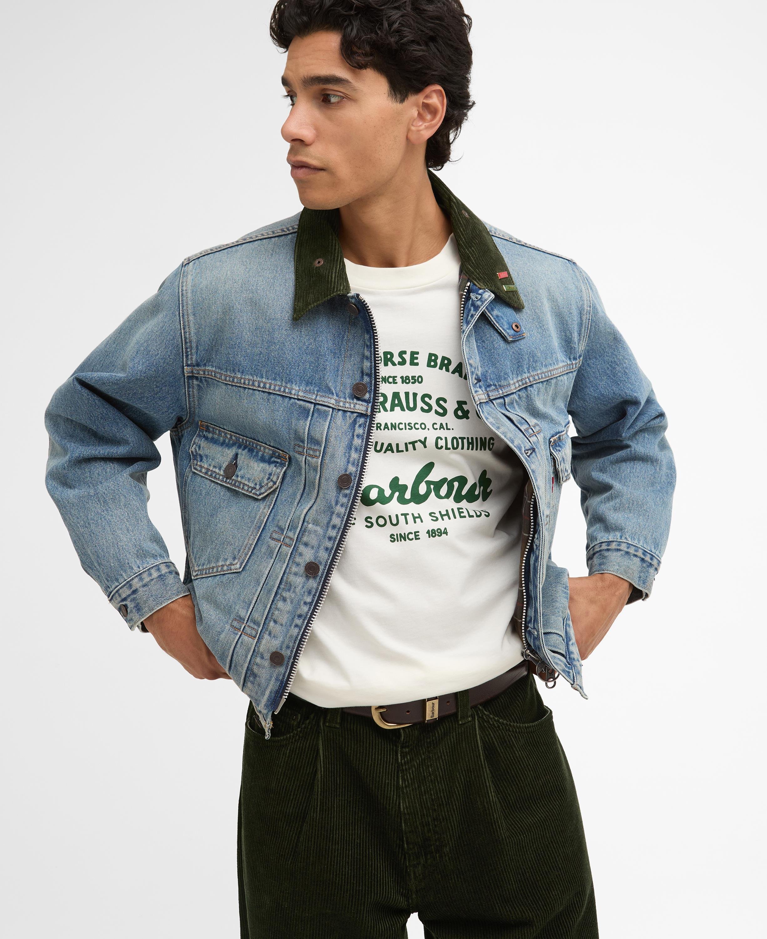 ジャケット・アウター LEVI'S x Barbour Type II Denim Trucker Barbour x Levis Type II Denim Ceket NY51 Navy