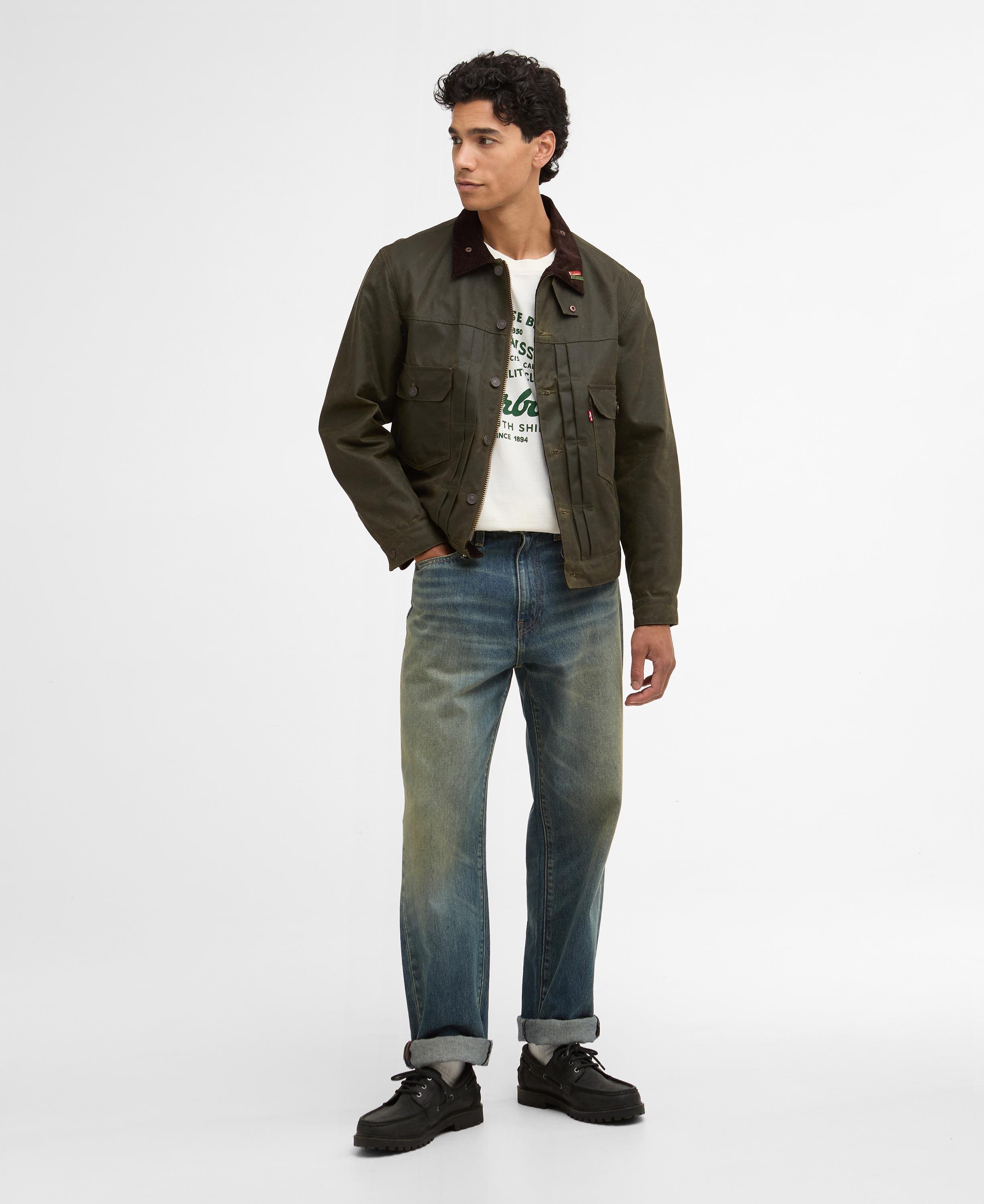 Barbour x Levis Type II Yağlı Ceket OL51 Archive Olive