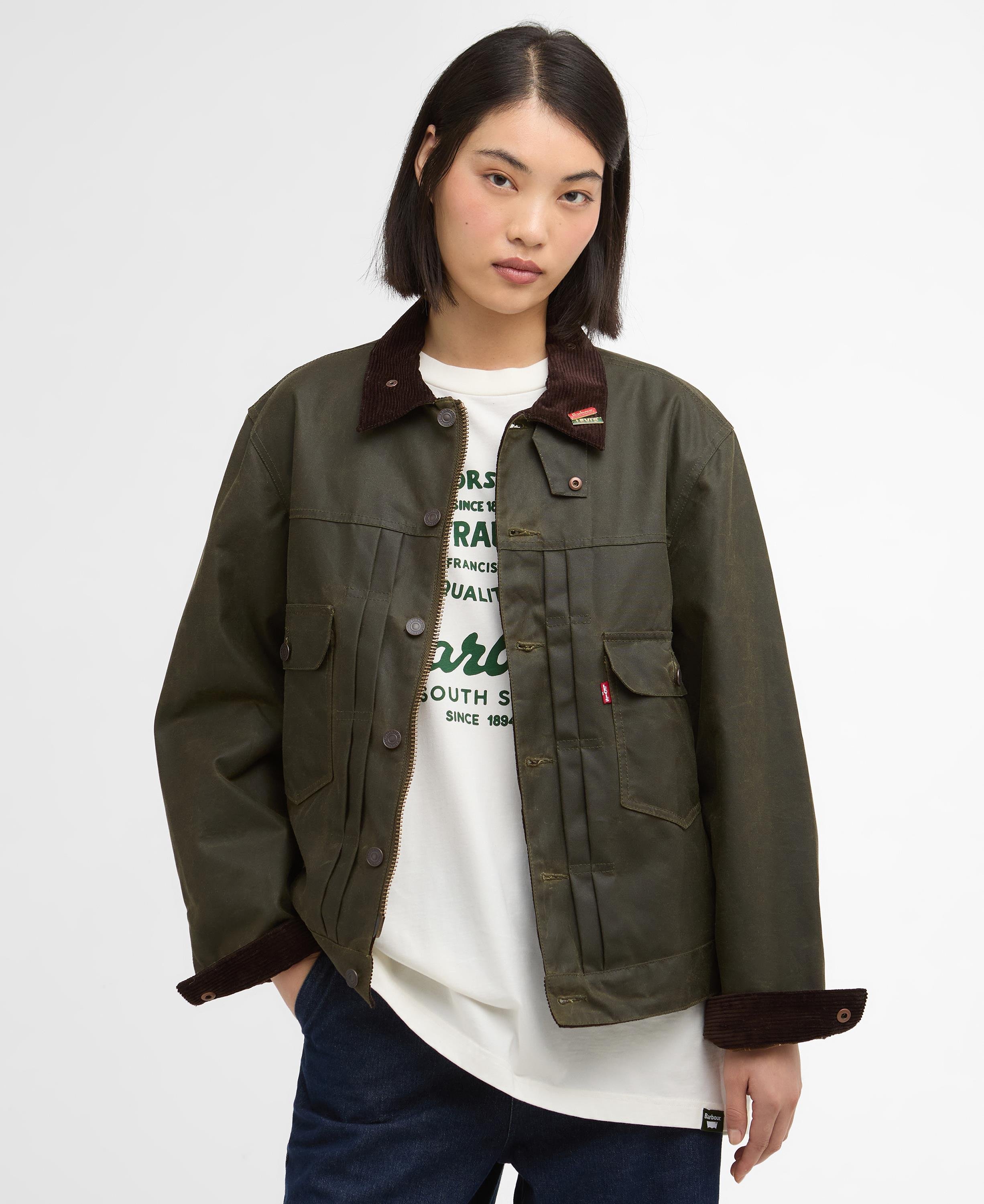 Barbour x Levis Type II Yağlı Ceket OL51 Archive Olive
