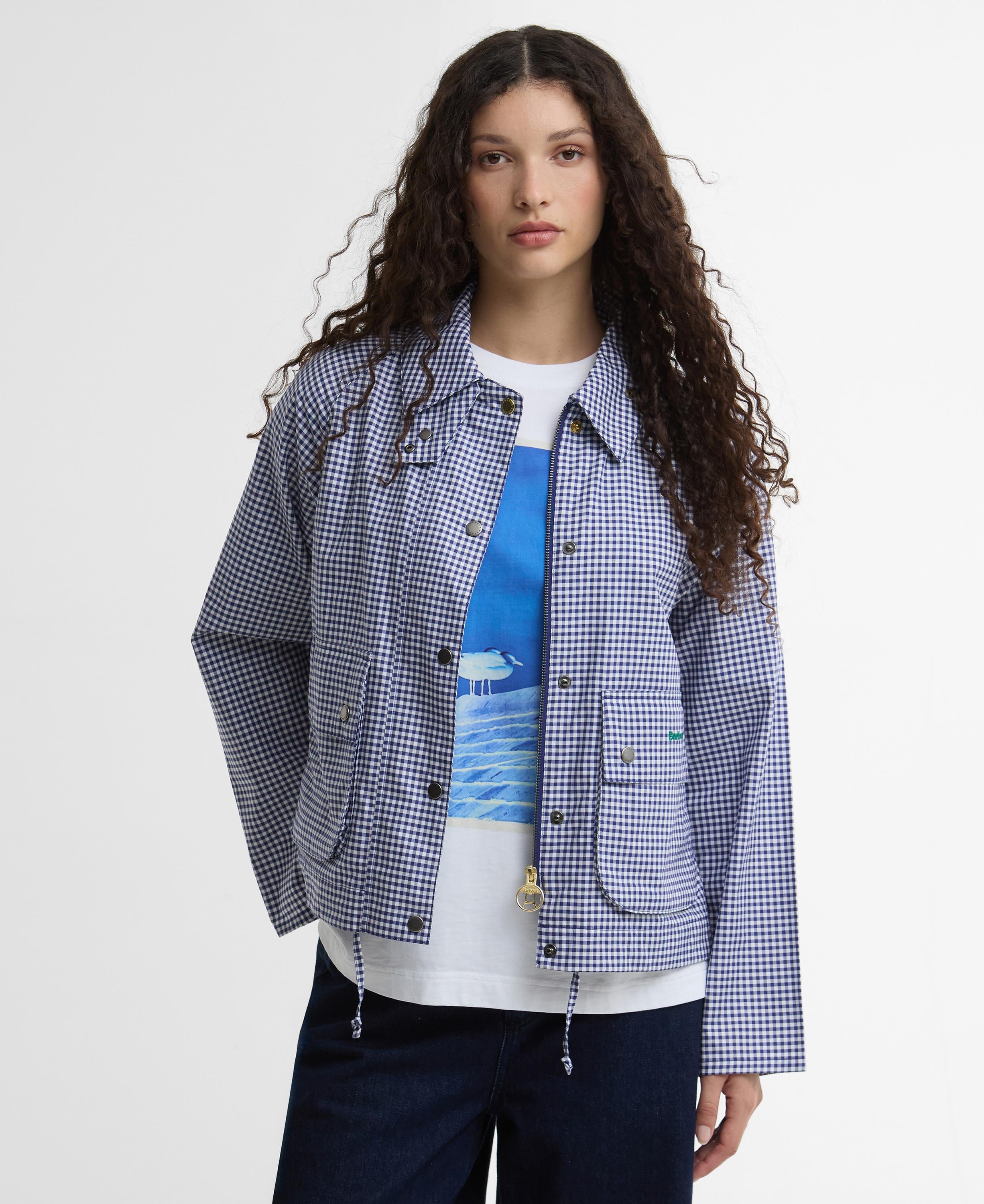 Barbour x Paul Smith Gingham Spey Casual Ceket NY71 Navy-White Gingham