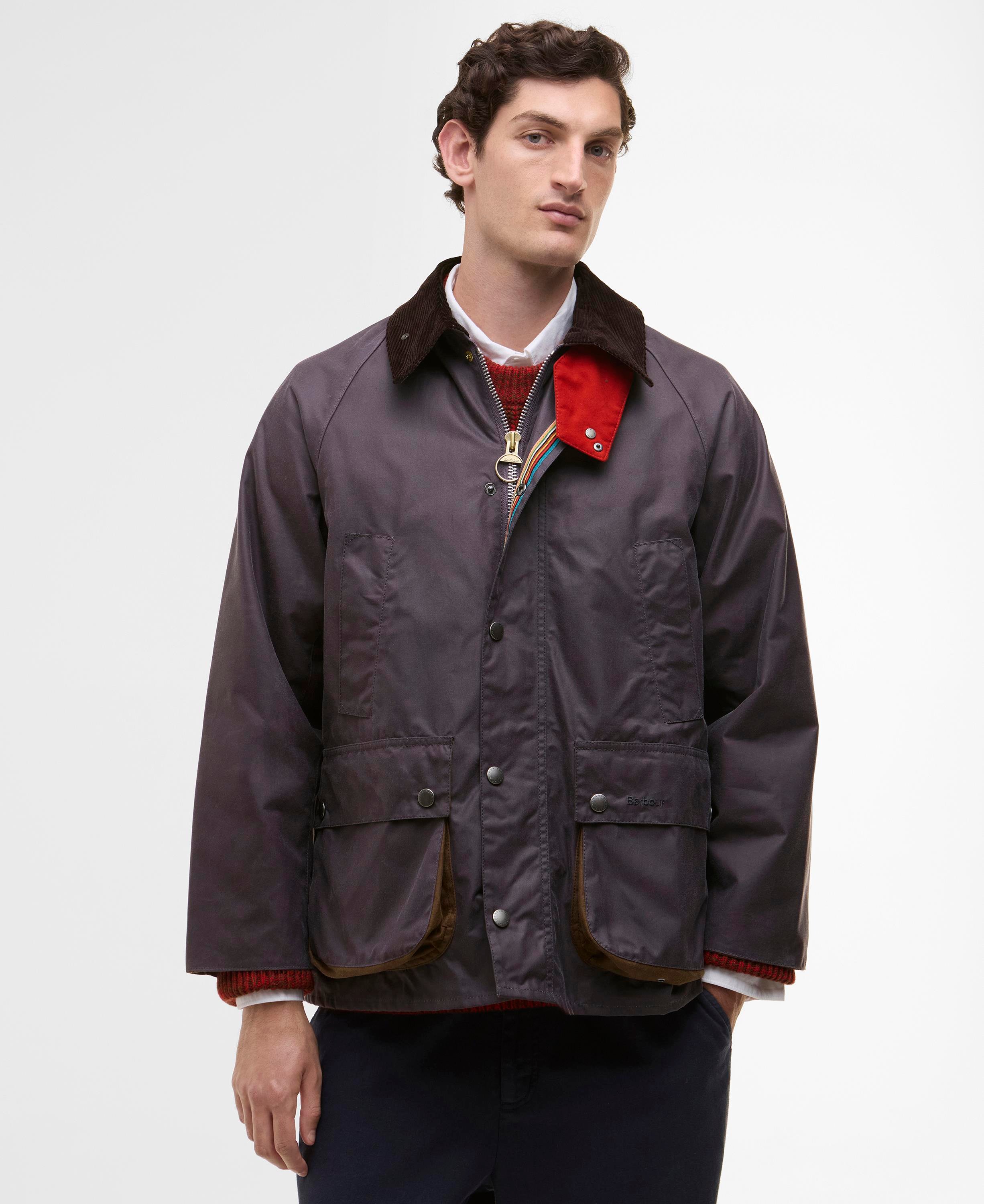 Barbour x Paul Smith OS Bedale Yağlı Ceket PU11 Grey Lilac