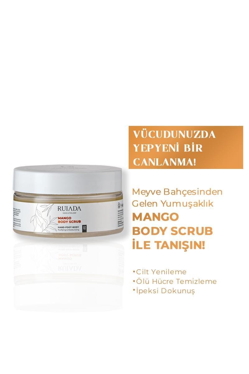 Mango Body Scrub Besleyici Arındırıcı Nemlendirici Vücut Peelingi 250 ml. (Hand-Foot-Body)