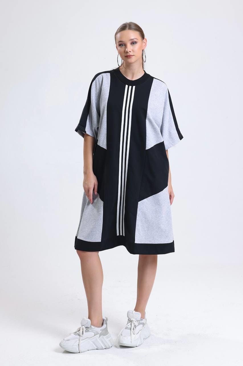 Robe rayée basique | Gris