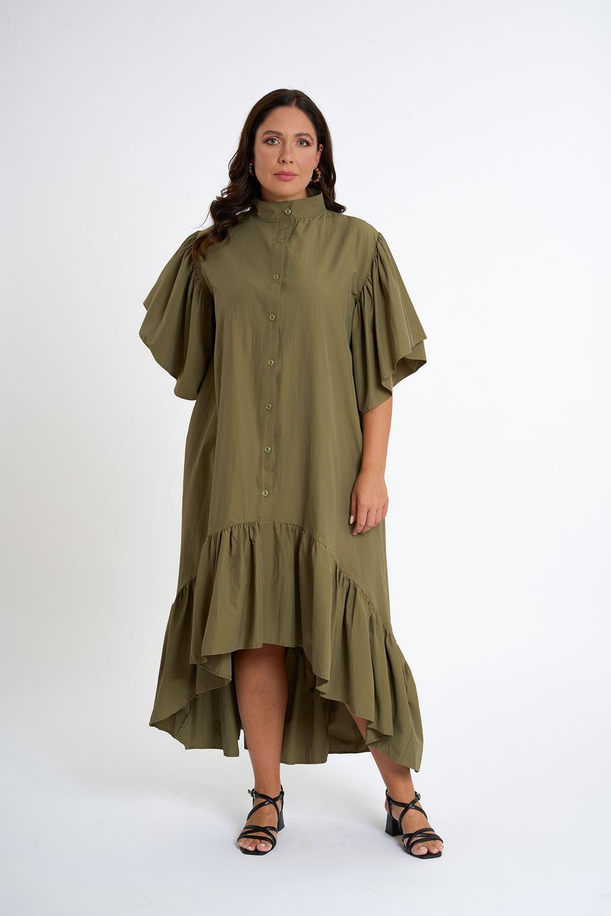 Line fırfırlı gülmek ARMY GREEN