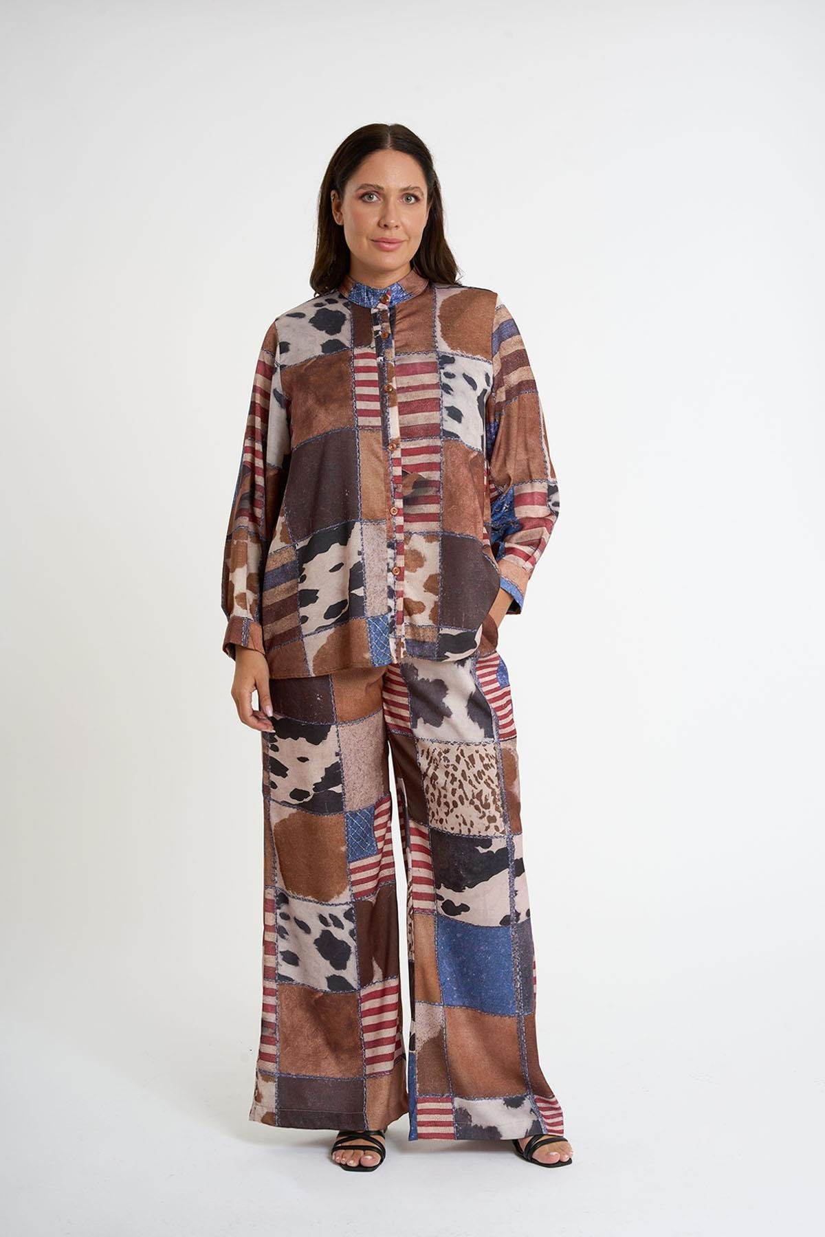 Satin Crepe Fabric | Brown