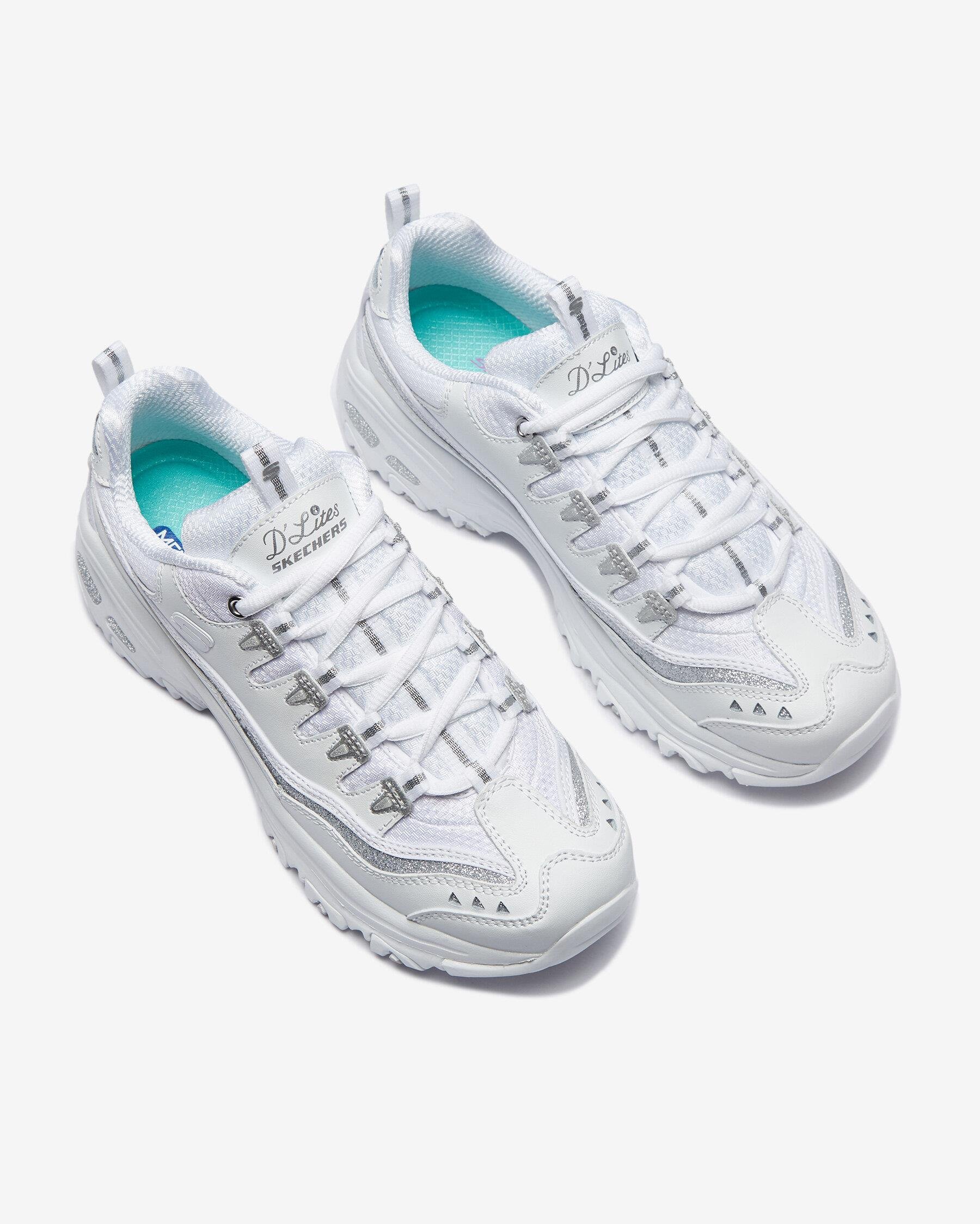Skechers D Lites Now Then Kad n Beyaz Spor Ayakkab upupspor