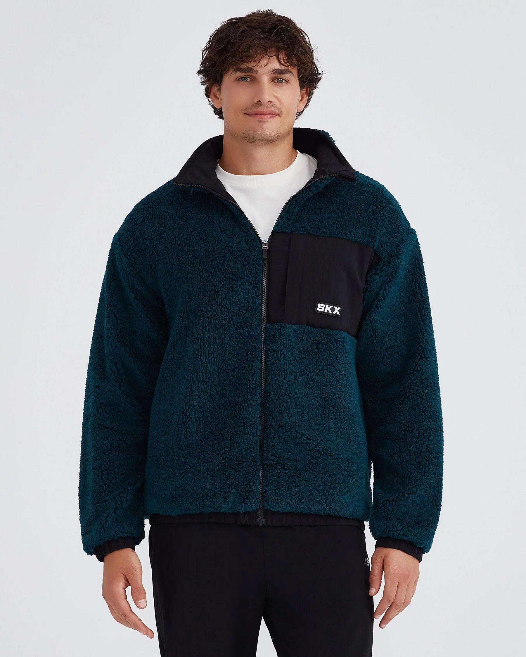 Skechers M Outdoor Fleece Full Zip Sherpa Erkek Lacivert Polar - Up&Up