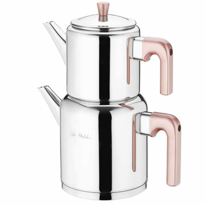 Aryıldız Roma Rose Gold Büyük Çaydanlık Takımı