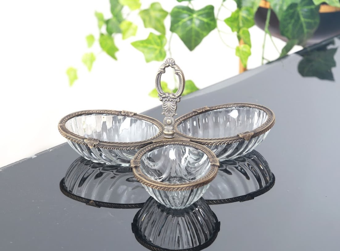 Koşar Antik Gold 3lü Cam Çerezlik