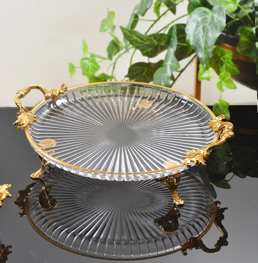 Koşar Dream Yaldız Kulplu 30 Cm Yuvarlak Servis Tabağı