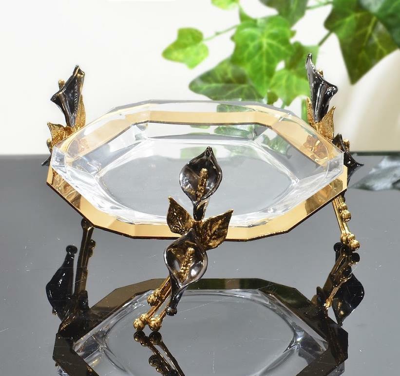 Koşar Gala Gold Altıgen 20 Cm Cam Servis Tabağı