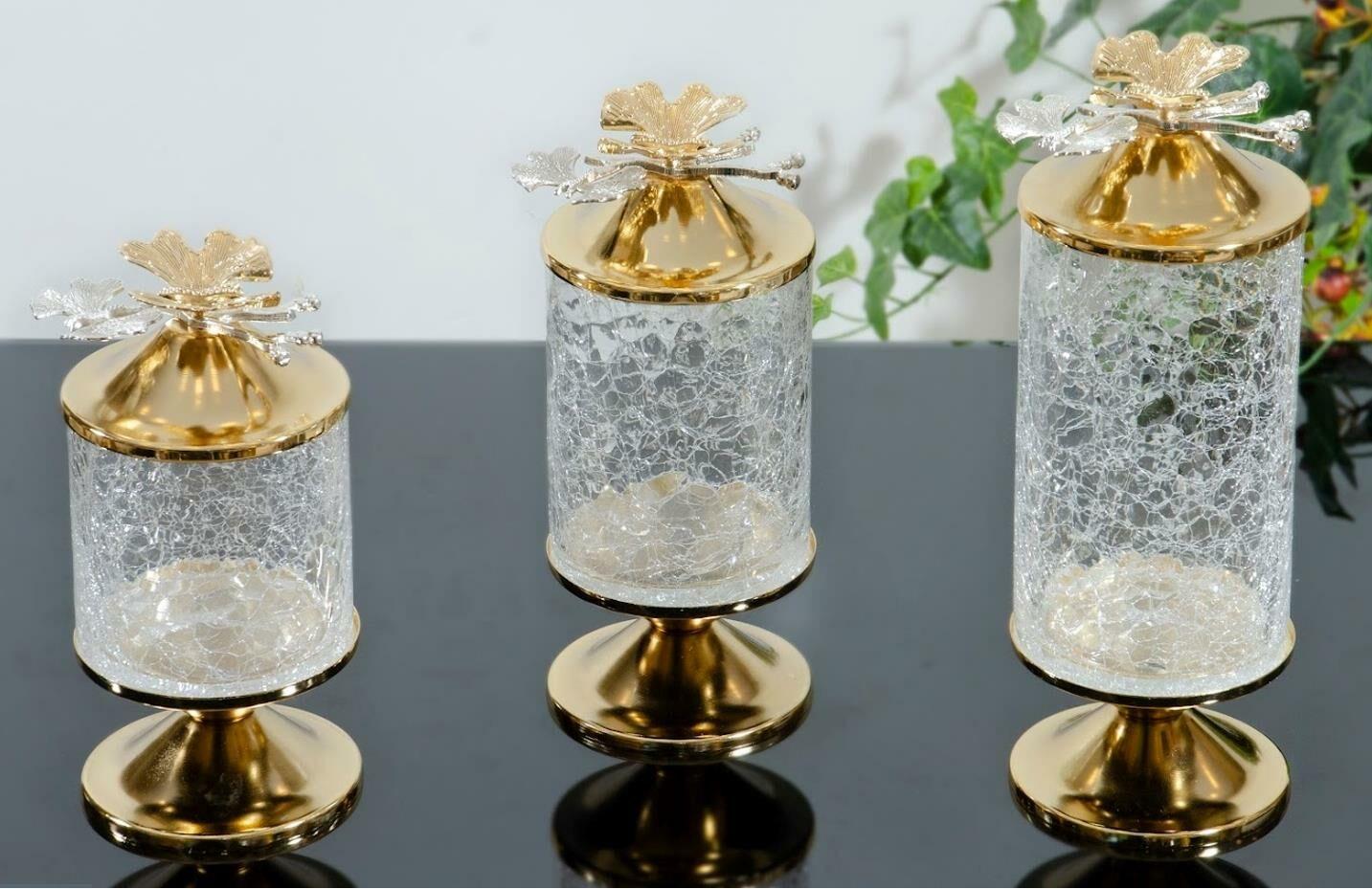 Koşar Gold Kelebekli 3lü Kavanoz Seti