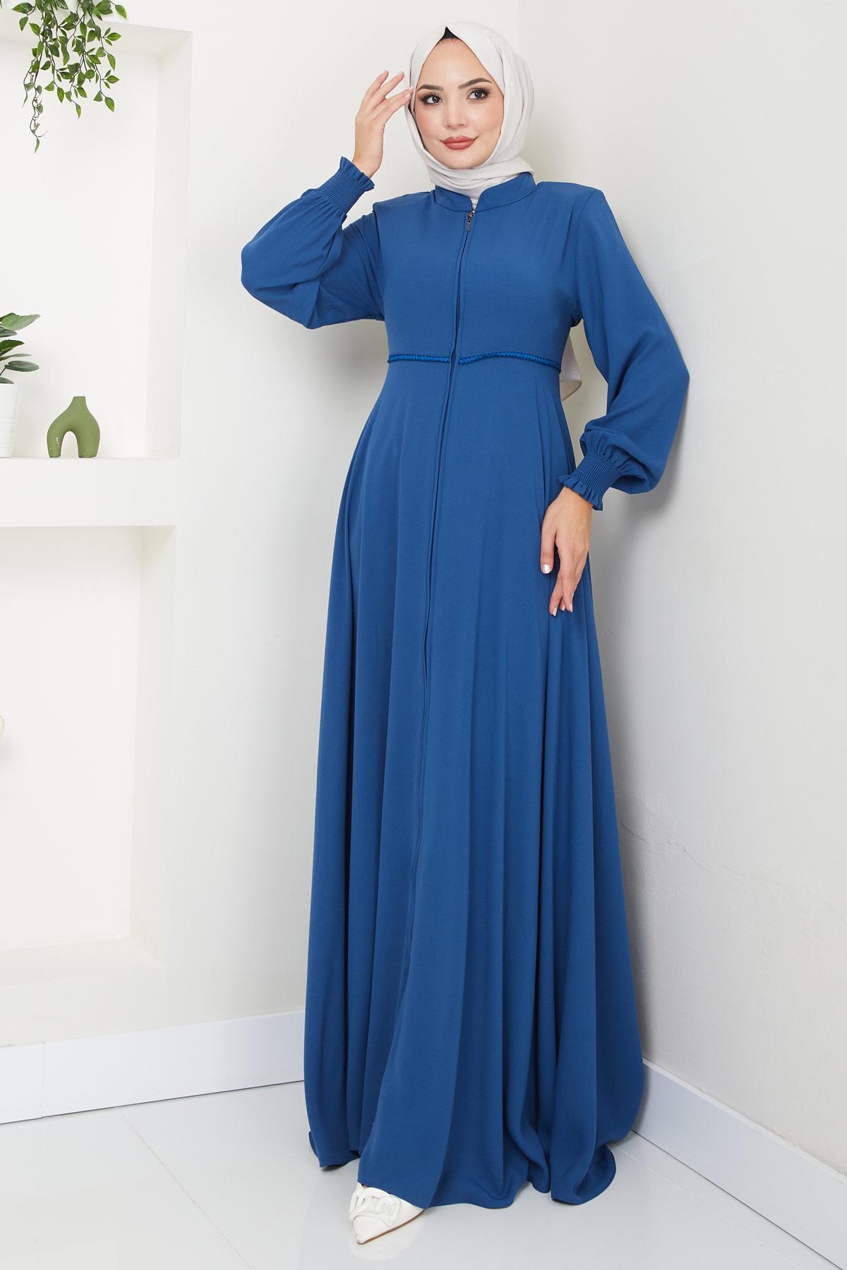 Kolu Gipeli Nakış Detaylı Mevlana Ferace İndigo SS2484
