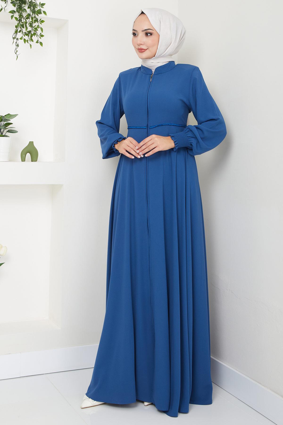 Kolu Gipeli Nakış Detaylı Mevlana Ferace İndigo SS2484