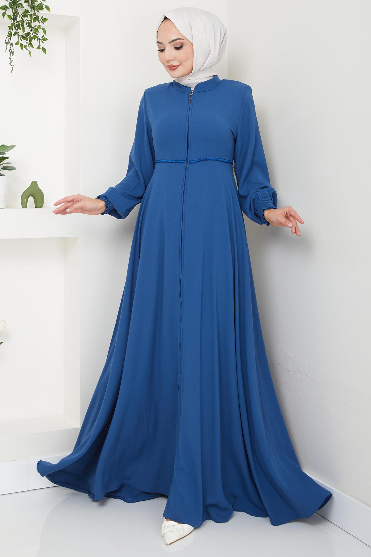 Kolu Gipeli Nakış Detaylı Mevlana Ferace İndigo SS2484