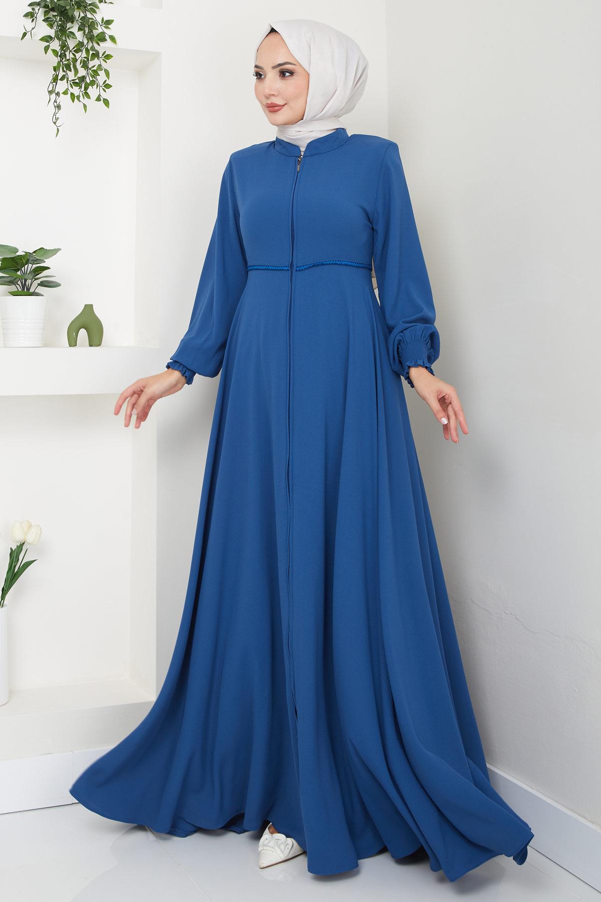 Kolu Gipeli Nakış Detaylı Mevlana Ferace İndigo SS2484