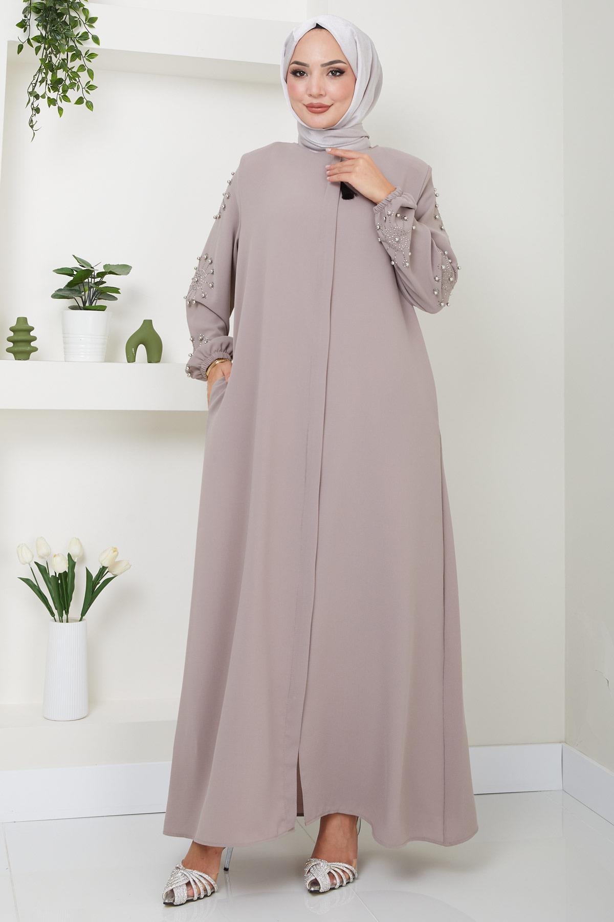 Kolu Taşlı ve İncili Ferace Bej SS2494
