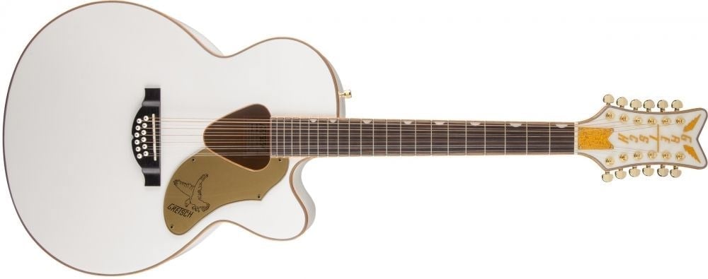 Gretsch G5022CWFE-12 Rancher Falcon Jumbo White 12 Telli Elektro