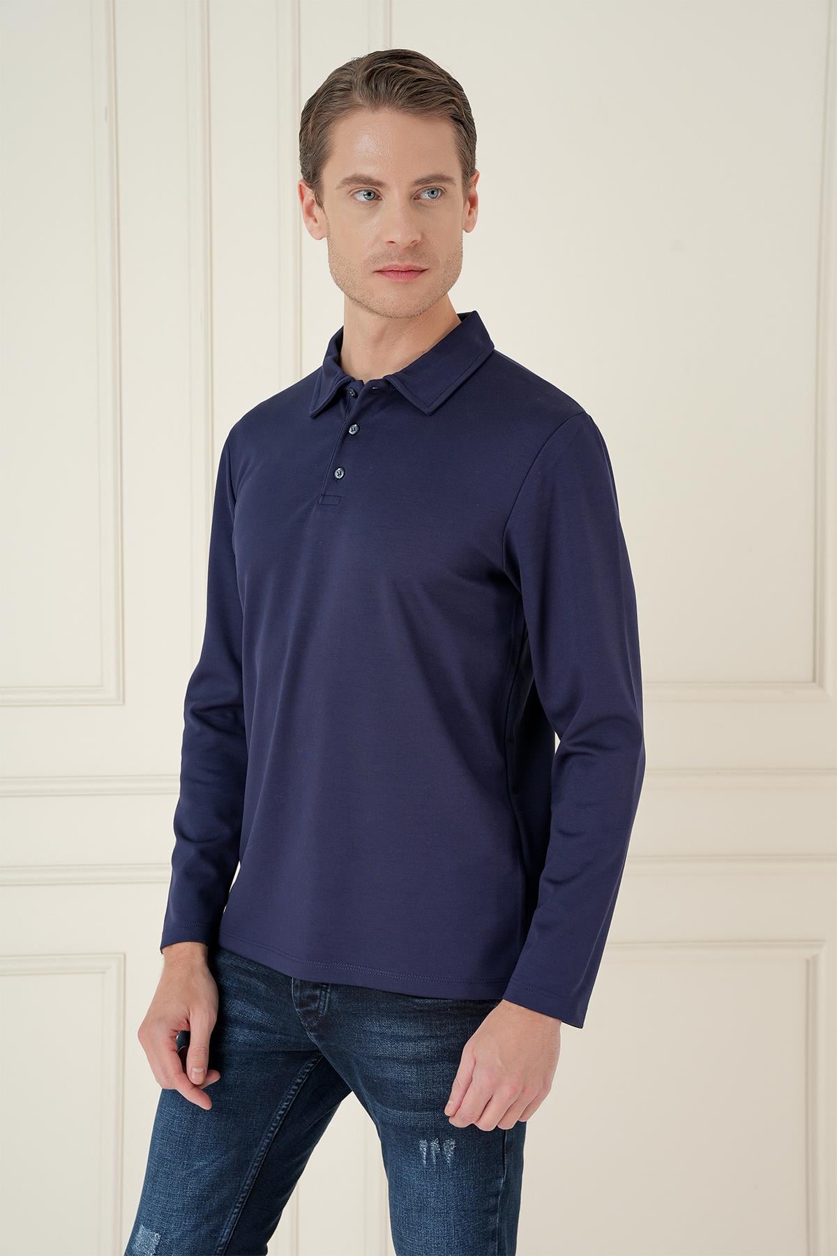 TS 893 Slim Fit Lacivert Spor T-Shirt