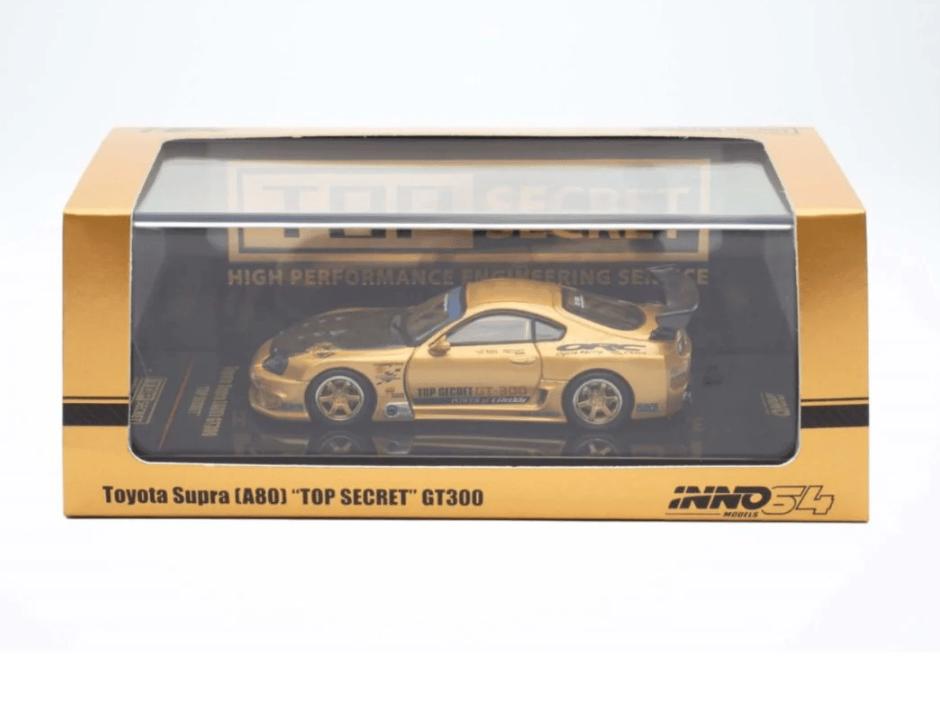 Inno64 Toyota Supra A80 Top Secret GT300 (Gold) Diecast Car Model