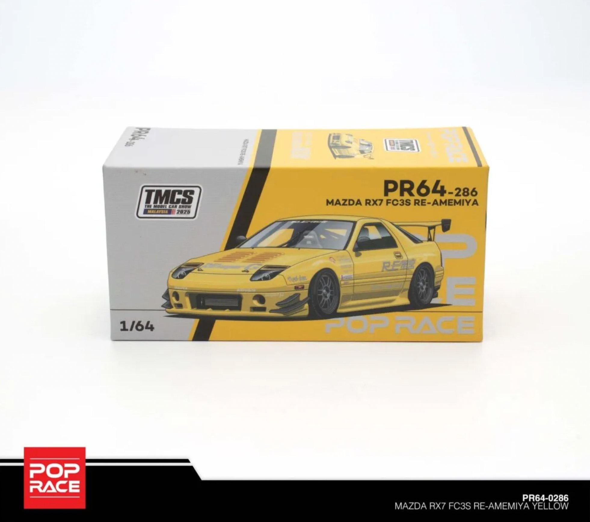 1/64 Pop Race Mazda RX7 FC3S Re-Amemiya (Yellow) (PR64-286) (TMCS