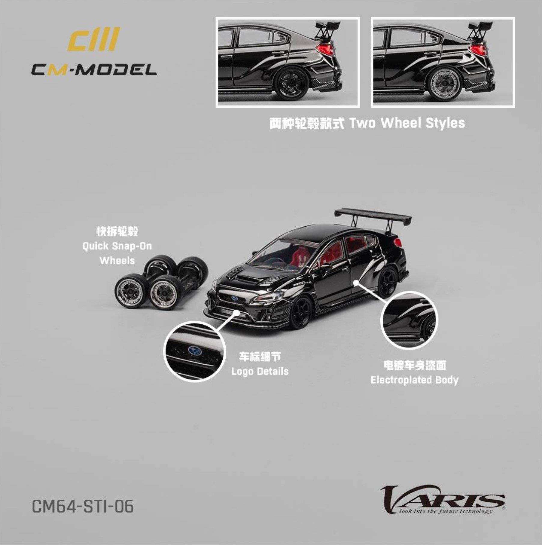 CM Model Subaru VAB WRX Sti S4 Wide Body Kit Chrome Black S06
