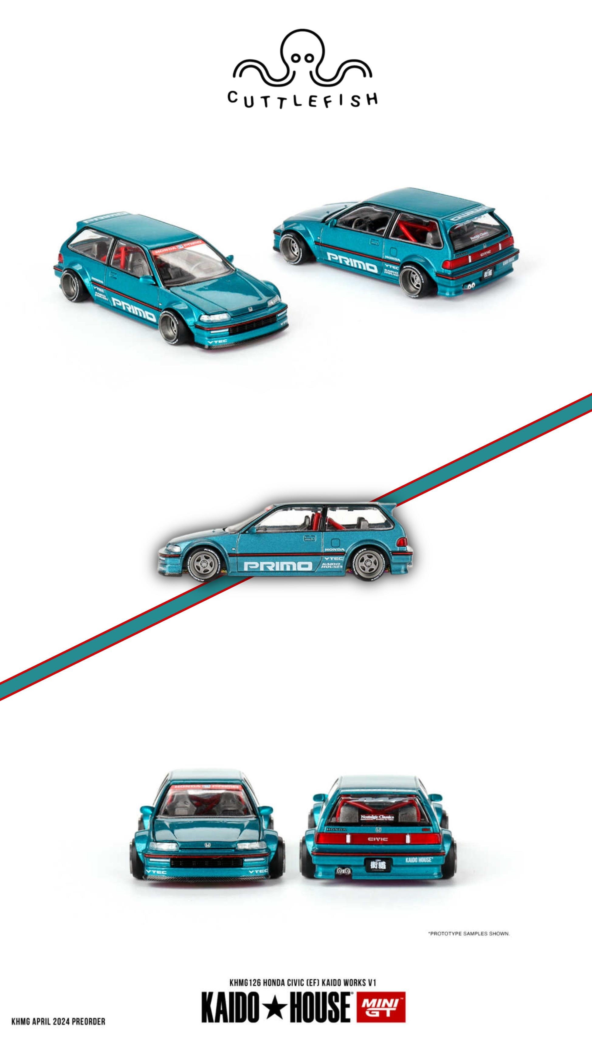 Podミニ Mini GT 1/64 Honda Civic (EF) Kaido Works V1 KHMG126