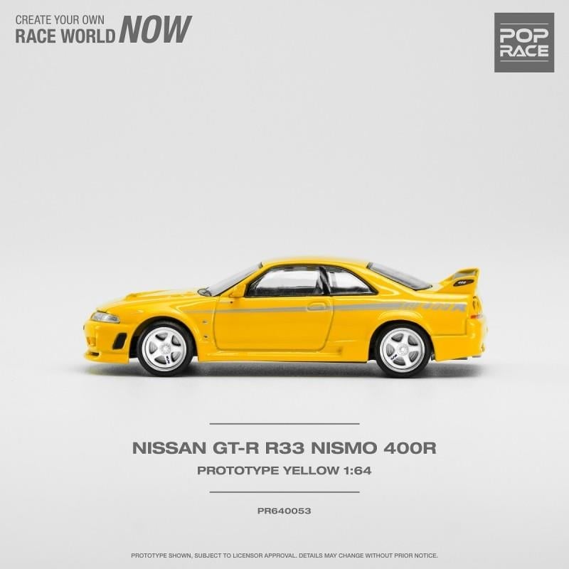 Poprace 1/64 Nissan Skyline GT-R R33 Nismo 400R Prototype Yellow