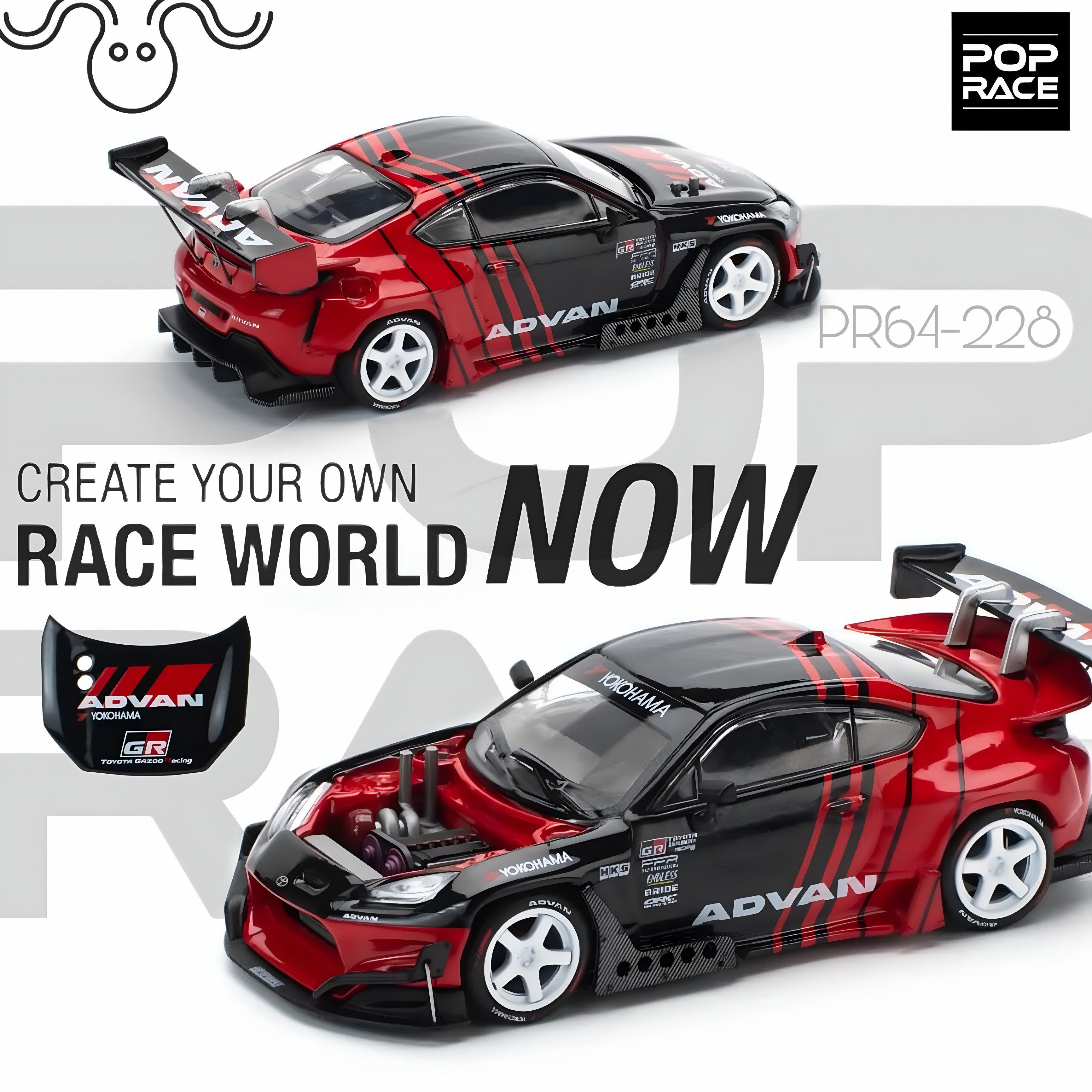 1/64 トヨタ GR86 アドバン ポップレース Pop Race 1/64 Pandem GR86 Supra Advan PR64-228 | Cuttlefish Store