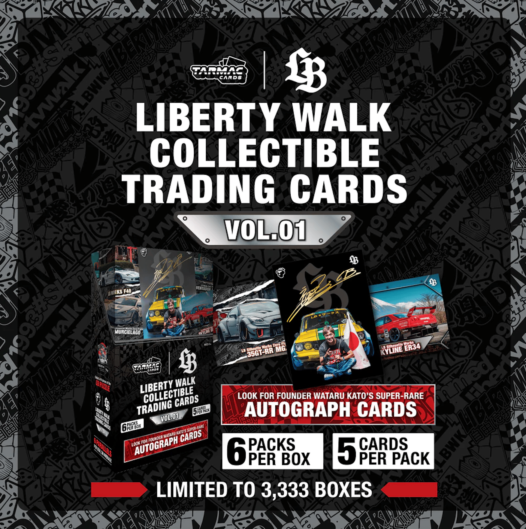 Tarmac Cards Liberty Walk Collectible Trading Cards Vol.01 (1 Paket)