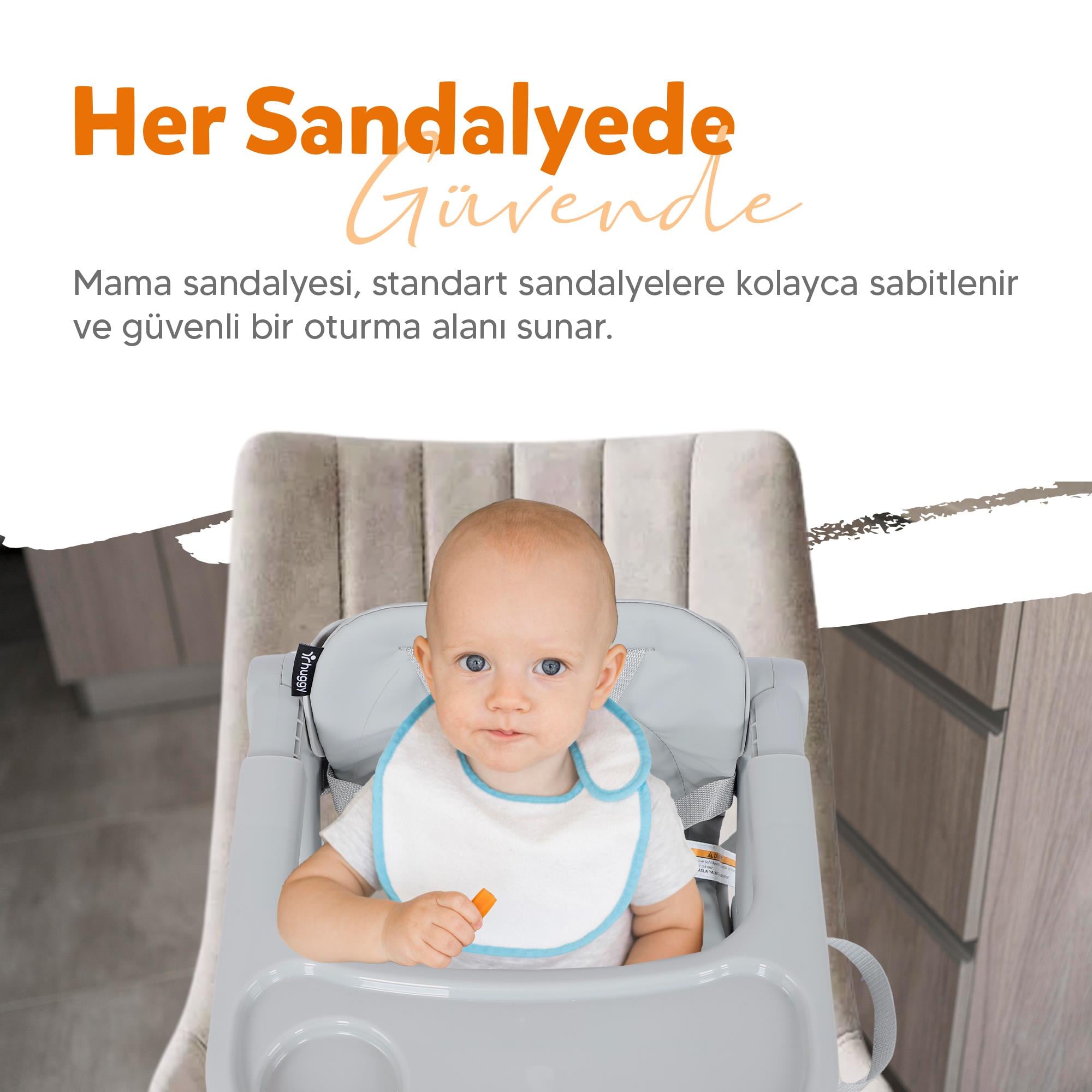 Huggy Cookie Portatif Mama Sandalyesi | Katlanabilir, Taşınabilir