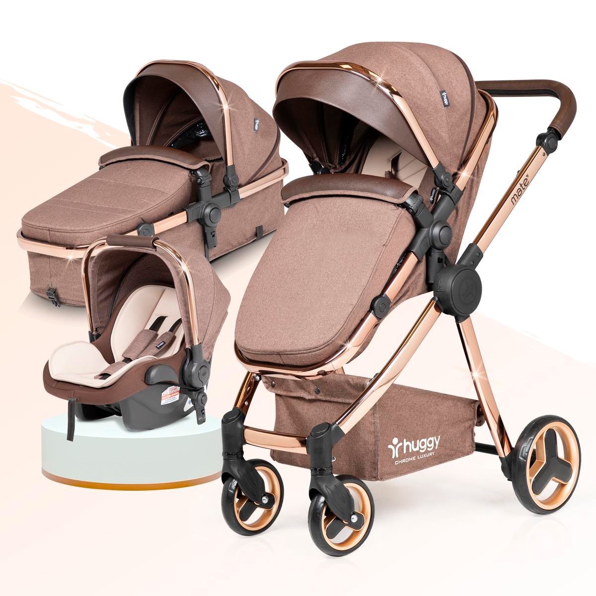 Huggy Mate 4 in 1 Chrome Luxury Travel Bebek Arabası
