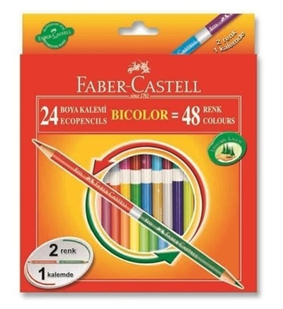 Faber-Castell Bicolor Çift Uçlu Kuru Boya Kalemi 48 Renk