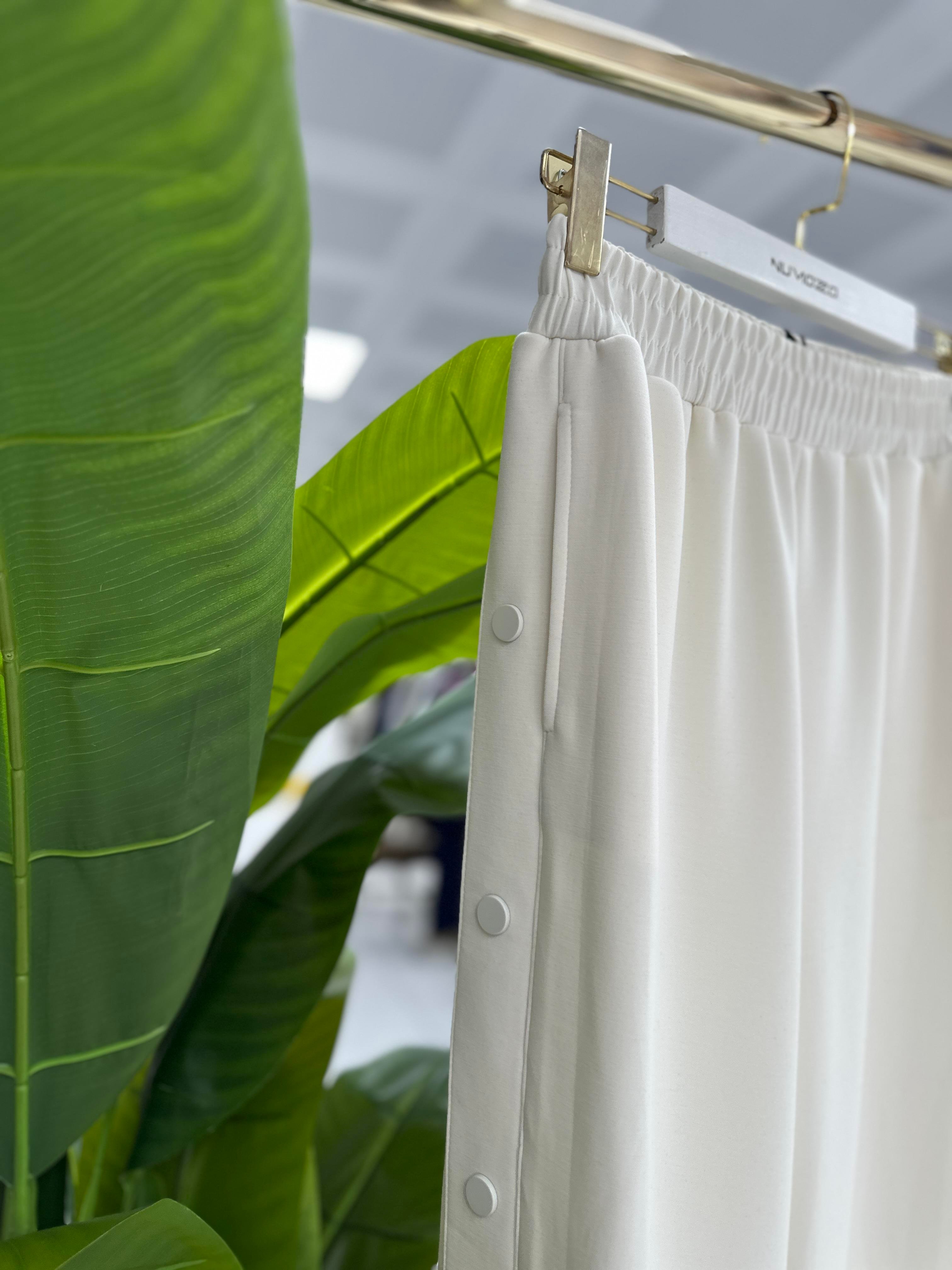 Sentez Tokyo Bambu Geniş Paça Pantolon Ekru
