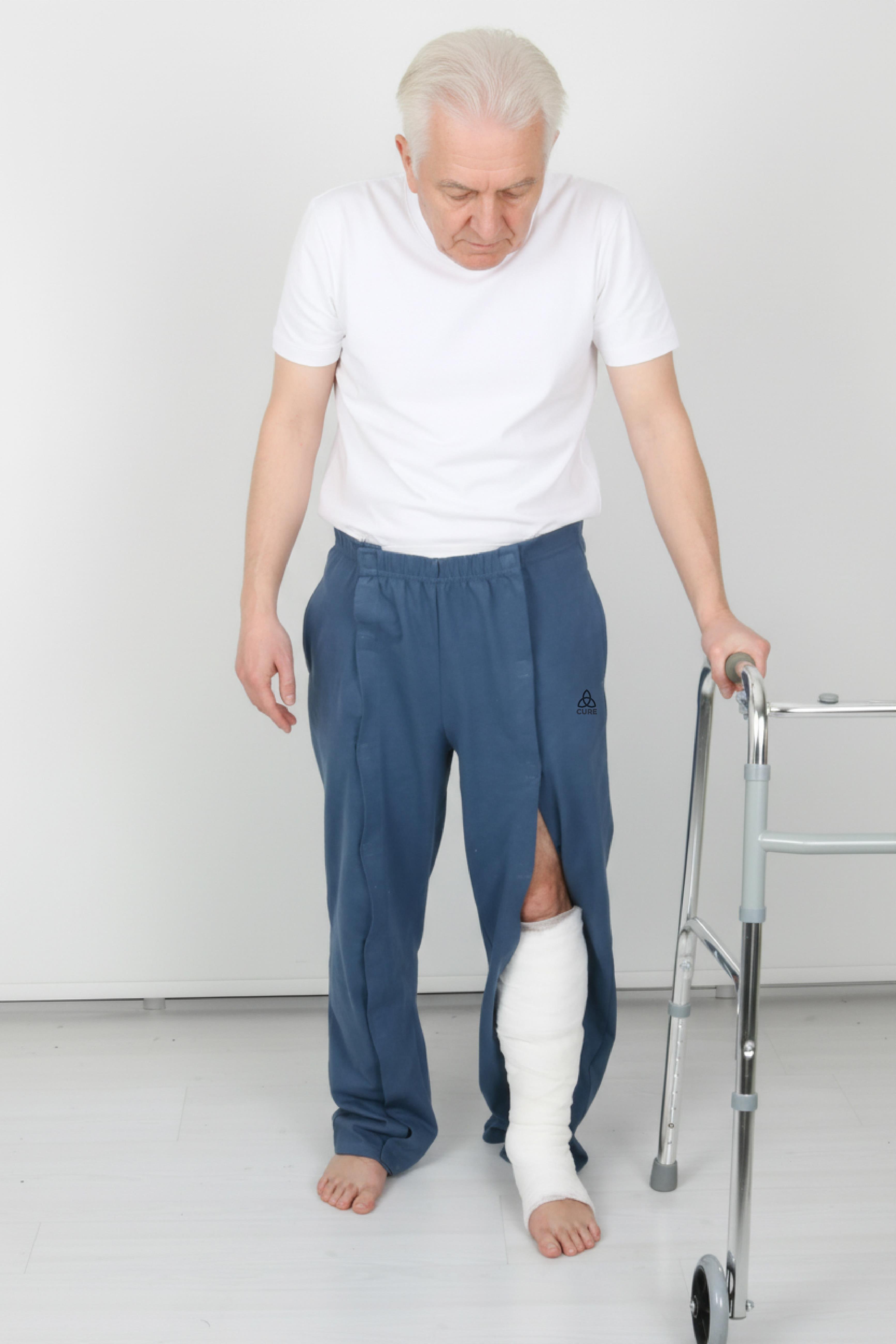 Cure Adaptive Velcro Denim Blue Patient Pants – Easy-Wear Medical