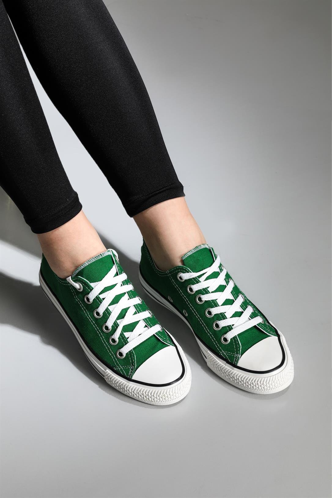 Beınsteps Bağcıklı Keten Converse Yeşil Unisex Spor Ayakkabı 200 | Ayakkabı  City