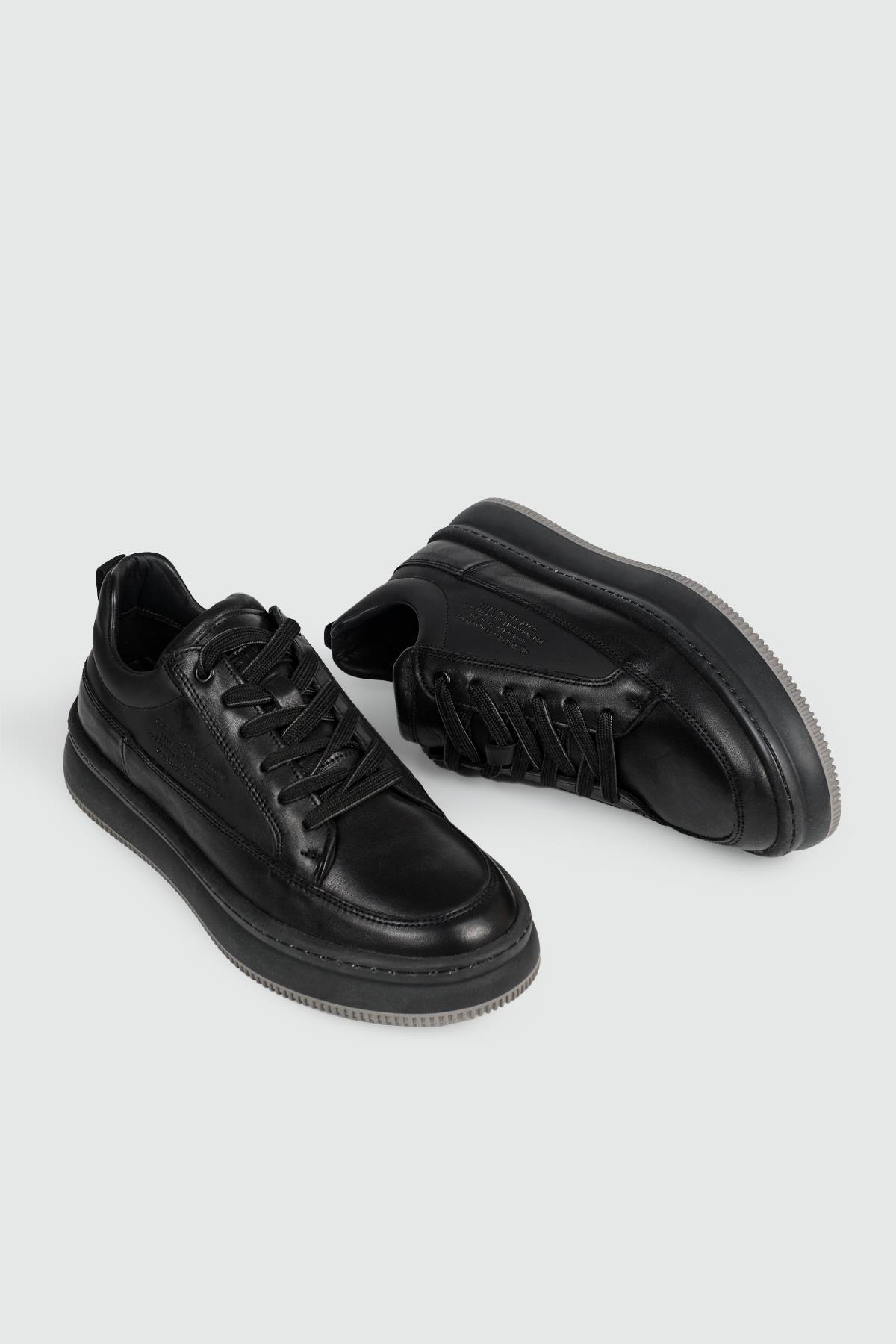 Greyder Deri Spor Siyah Erkek Ayakkabı 16380 | Ayakkabı City
